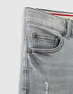 Medium Grey Jungenjeansbermudas mit Used-Optik -6