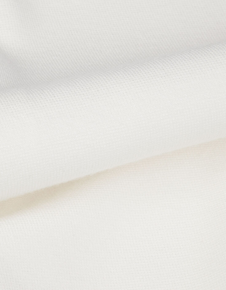 Pull sans manches blanc tricot col camionneur Femme-7