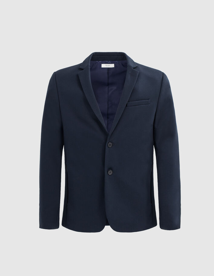 Men's navy Interlock suit jacket-2