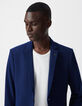 Indigoblaue Seersucker-Anzugjacke für Männer-4