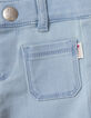 Rosa Babymädchenjeans mit Palmenprint und Halstuchgürtel-7