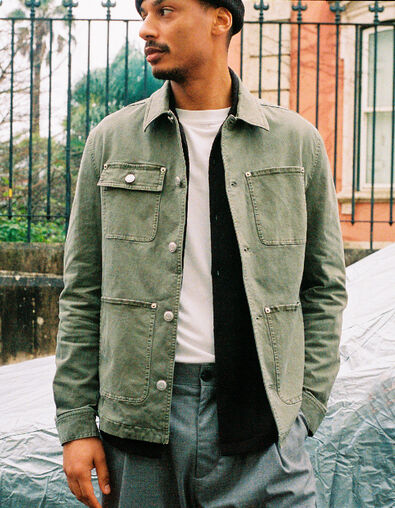 Veste saharienne kaki multipoches Homme - IKKS