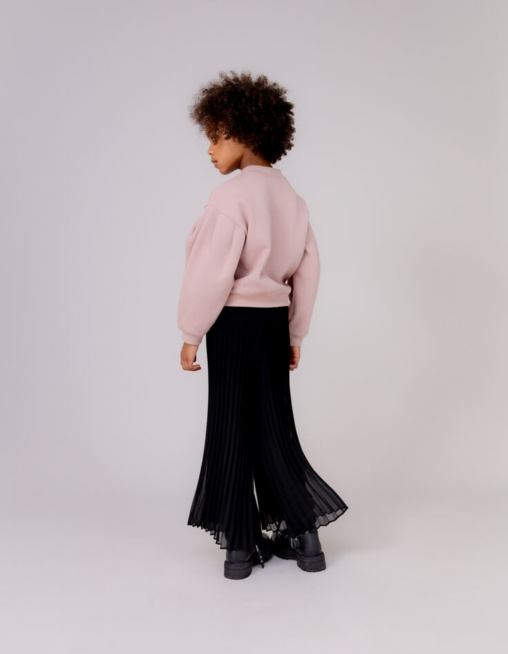 Pantalon large noir plissé fille-3