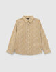 Boys' yellow shirt with floral Liberty® fabric-1