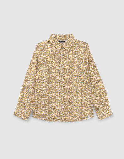 Boys' yellow shirt with floral Liberty® fabric - IKKS