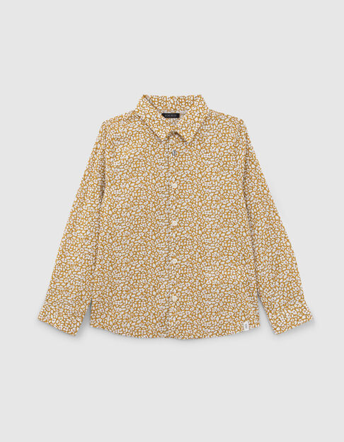Boys' yellow shirt with floral Liberty® fabric - IKKS