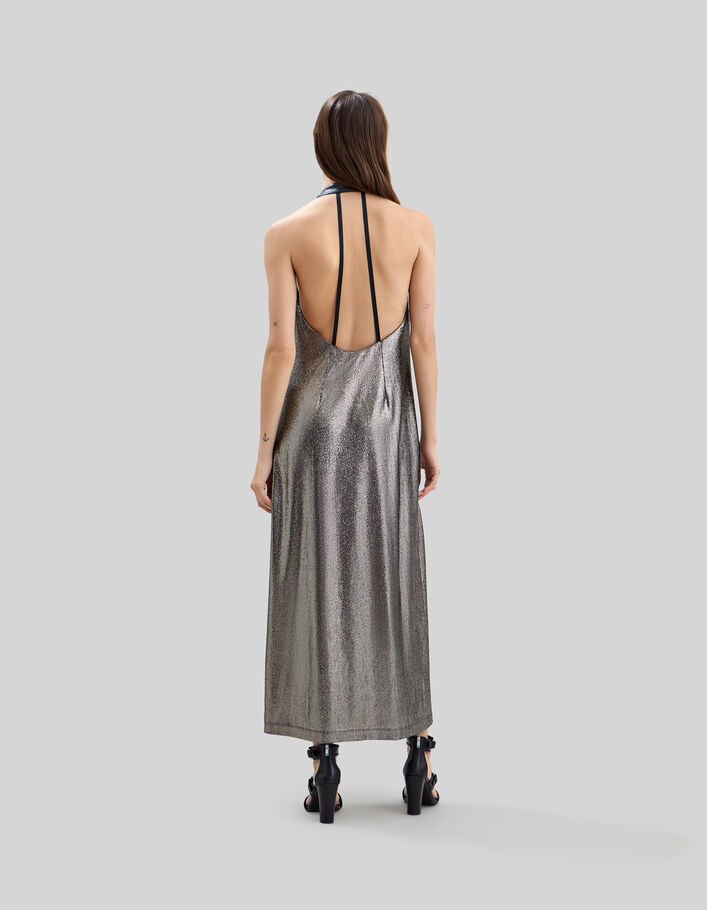 Pure Edition – Women's gold lurex knit backless long dress - IKKS