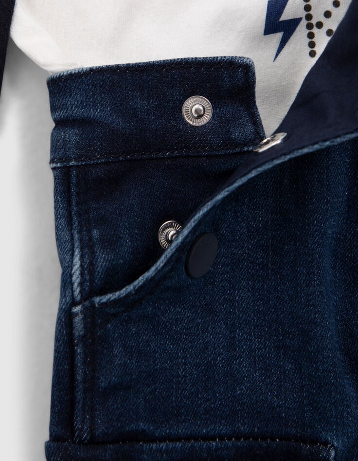 Ensemble 2-en-1 T-shirt et salopette jean bébé garçon-4