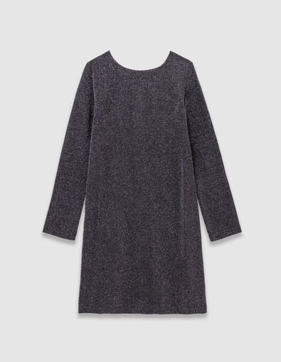 Girls&rsquo; black glittery knit snug-fit dress - IKKS