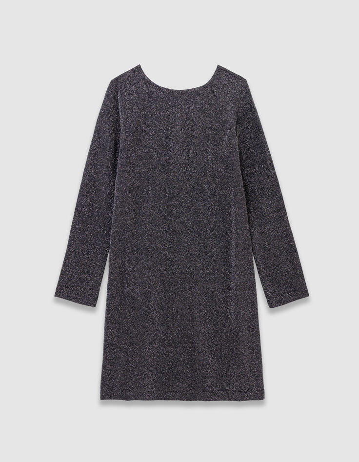 Schwarzes figurbetontes Mädchenkleid Milano-Strick-3
