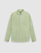Chemise regular verte voile de coton bio Homme-5