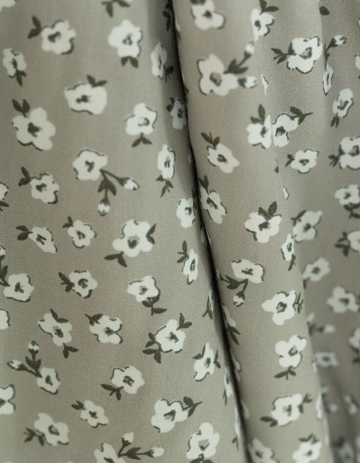 Combishort vert imprimé floral d'été fille-9
