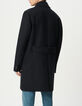 Manteau marine mi-long boutonnage crois&eacute; Homme-4