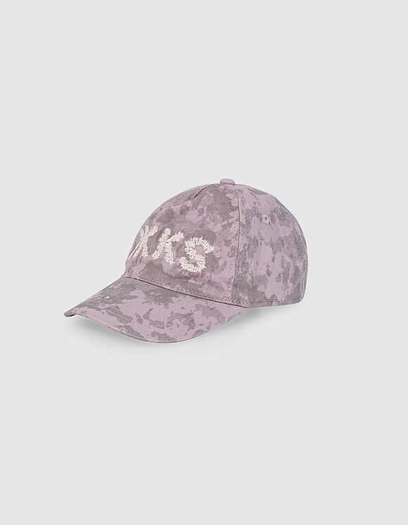 Girls’ violet tie-dye embroidered letter cap