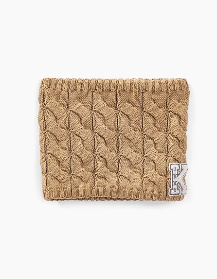 Boys’ sand cable knit snood 