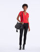 Top en crêpe rouge encolure cache-cœur femme-6