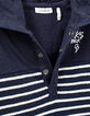 Baby boys’ navy organic cotton hooded sailor T-shirt-2