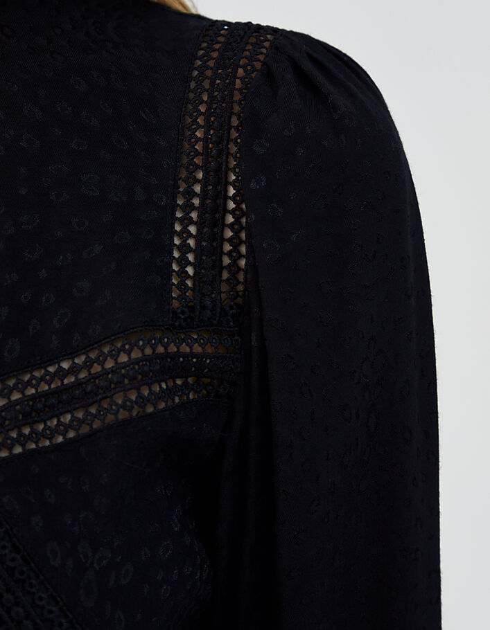 Damesblouse in viscose jacquard dierenmotief kant-5
