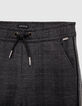 Pantalon gris chiné forme jogging prince-de-galles garçon-2