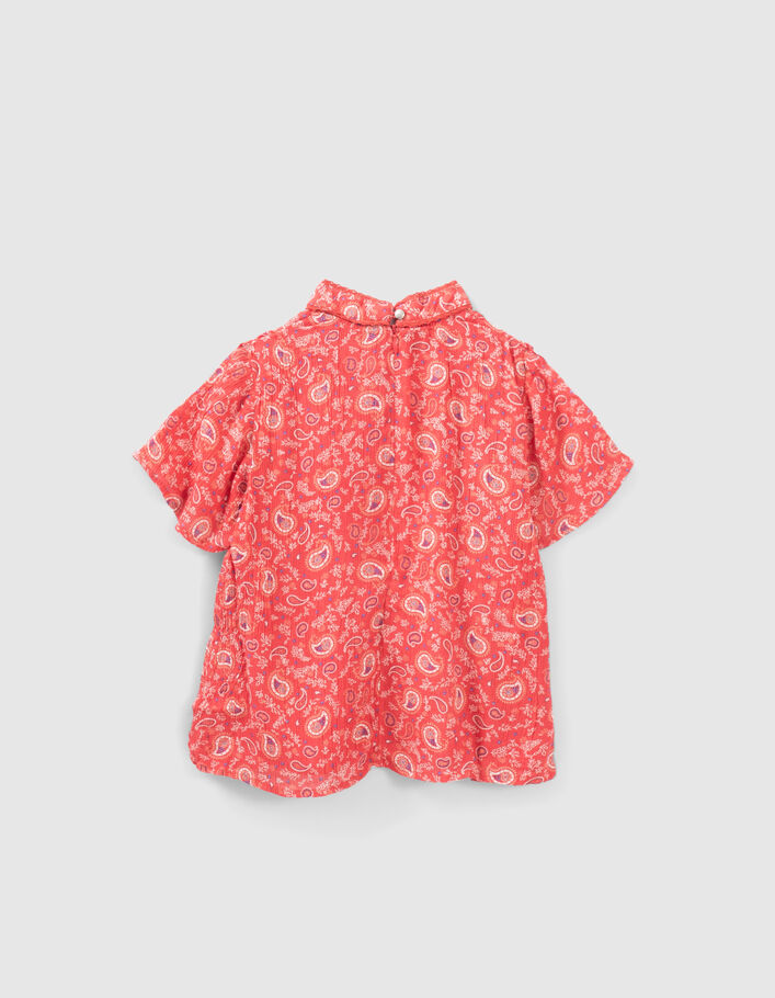 Girls’ red paisley print Lenzing™ Ecovero™ viscose blouse - IKKS