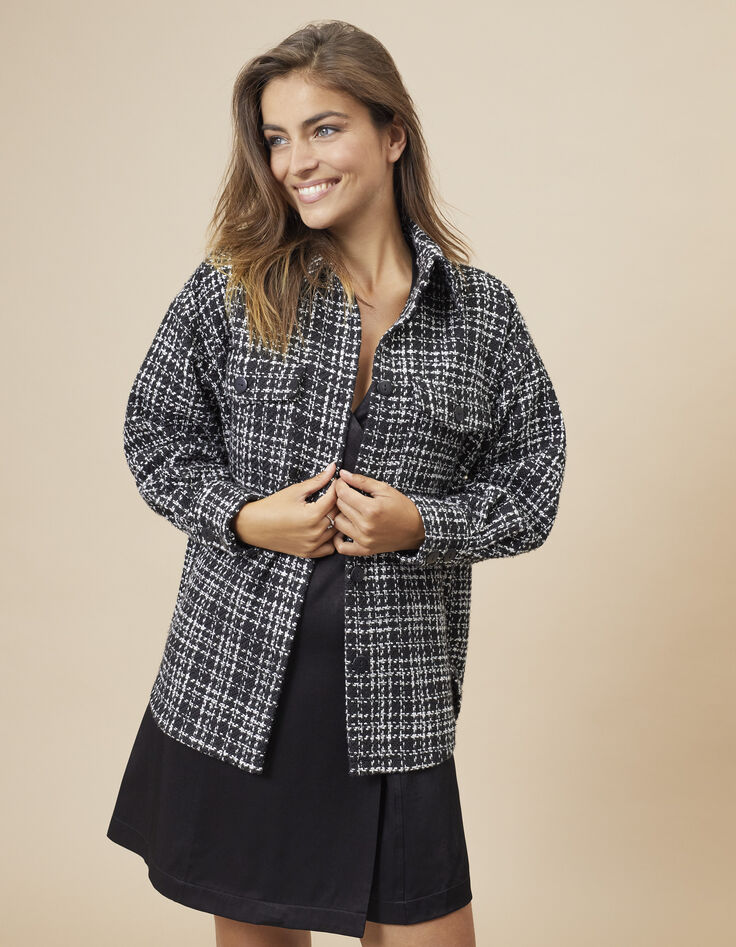 Surchemise noire et blanche façon tweed  I.Code-3
