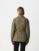 Women's organic cotton khaki safari jacket with broderie anglaise embroidery-3