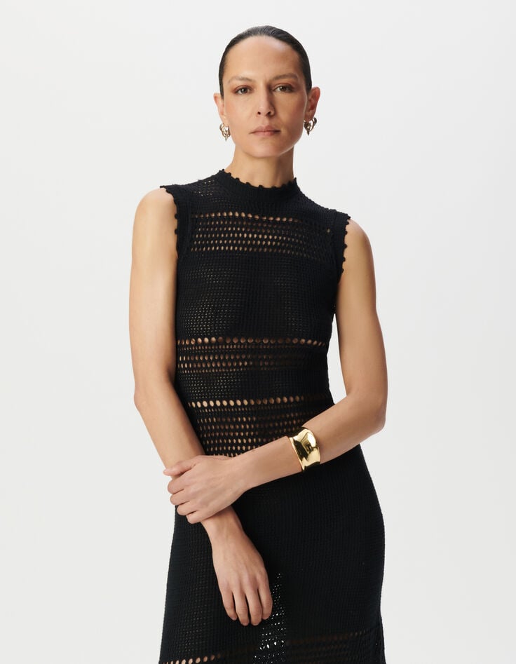 Robe midi noire tricot esprit crochet-3 Robe midi noire tricot esprit crochet-3