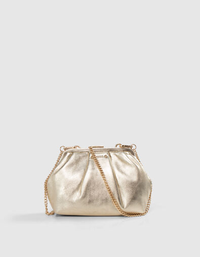 Goldfarbene Damenbeuteltasche aus Metallic-Leder - IKKS
