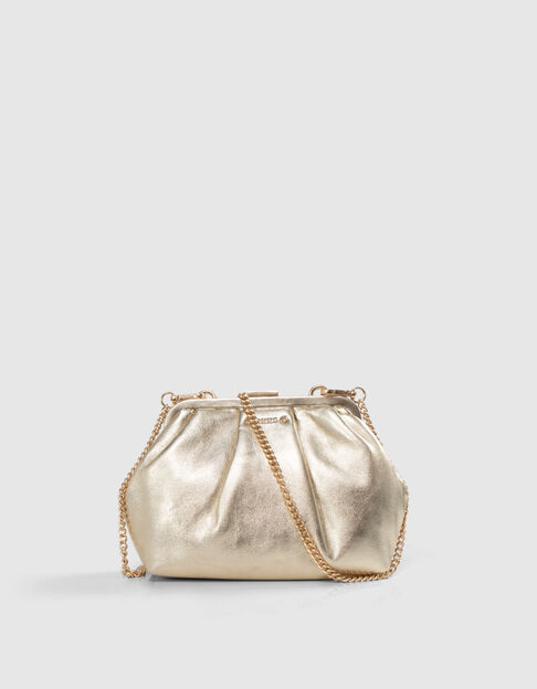 Women’s metallic gold leather pouch bag - IKKS