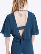 Women’s plunging back crêpe long jumpsuit-3