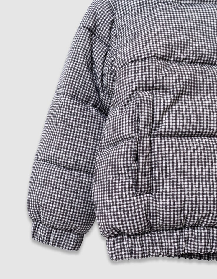 Plumas reversible negro pata de gallo y sherpa niña-7 Plumas reversible negro pata de gallo y sherpa niña-7