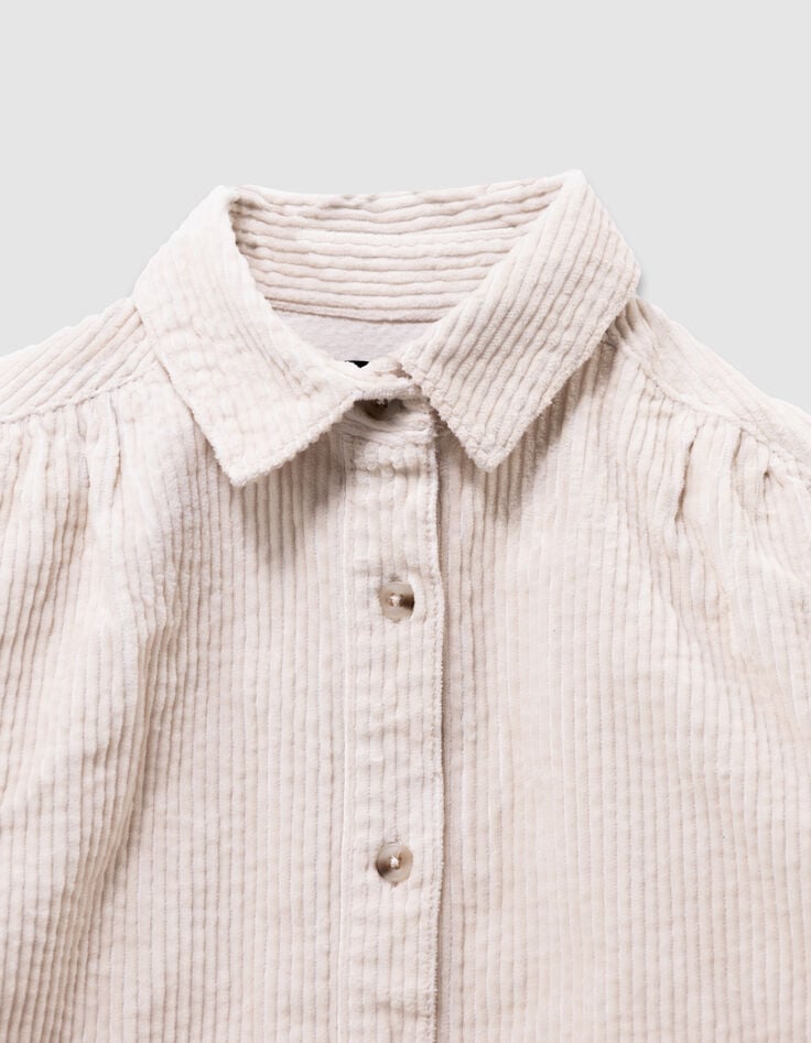 Ecru overshirt ribvelours meisjes-3 Ecru overshirt ribvelours meisjes-3