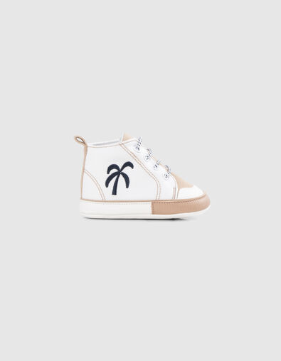 Cremeweiße und beige Sneakers aus Canvas für Babyjungen - IKKS