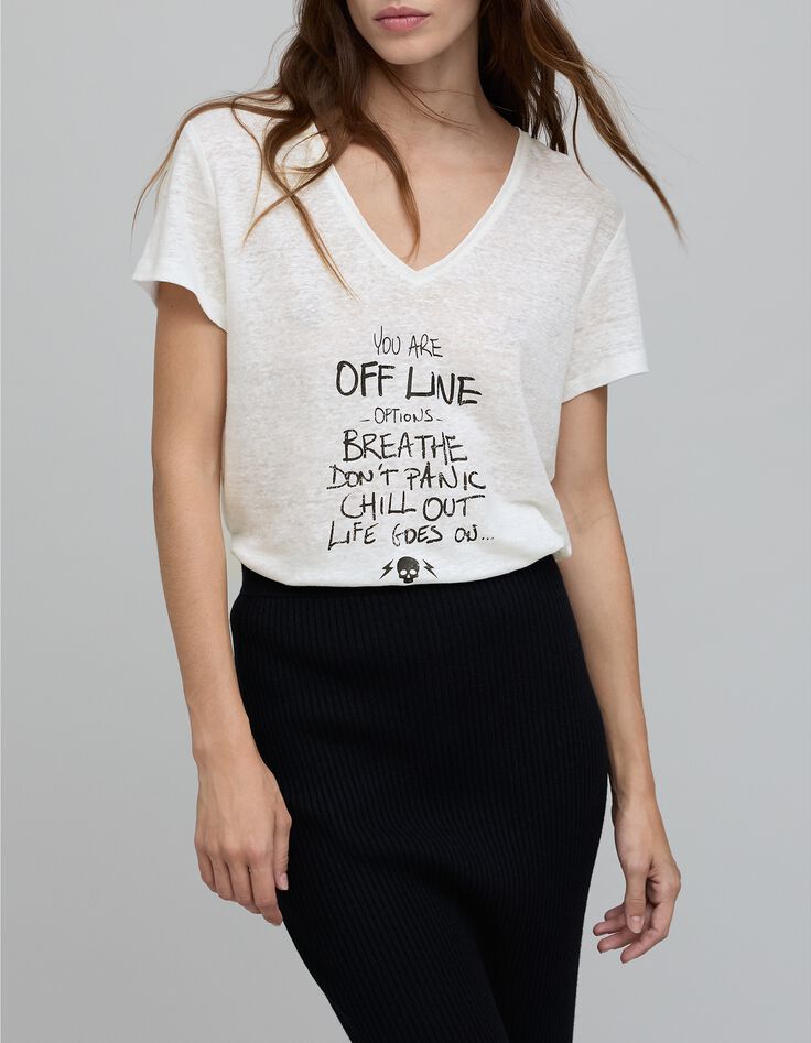Women's off-white skull and crossbones tee-shirt-1