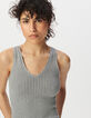 Pull débardeur gris tricot fantaisie-4