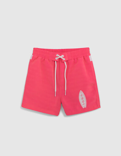Rosa Badeshorts f&uuml;r Jungen mit Surf-Rock-Print - IKKS