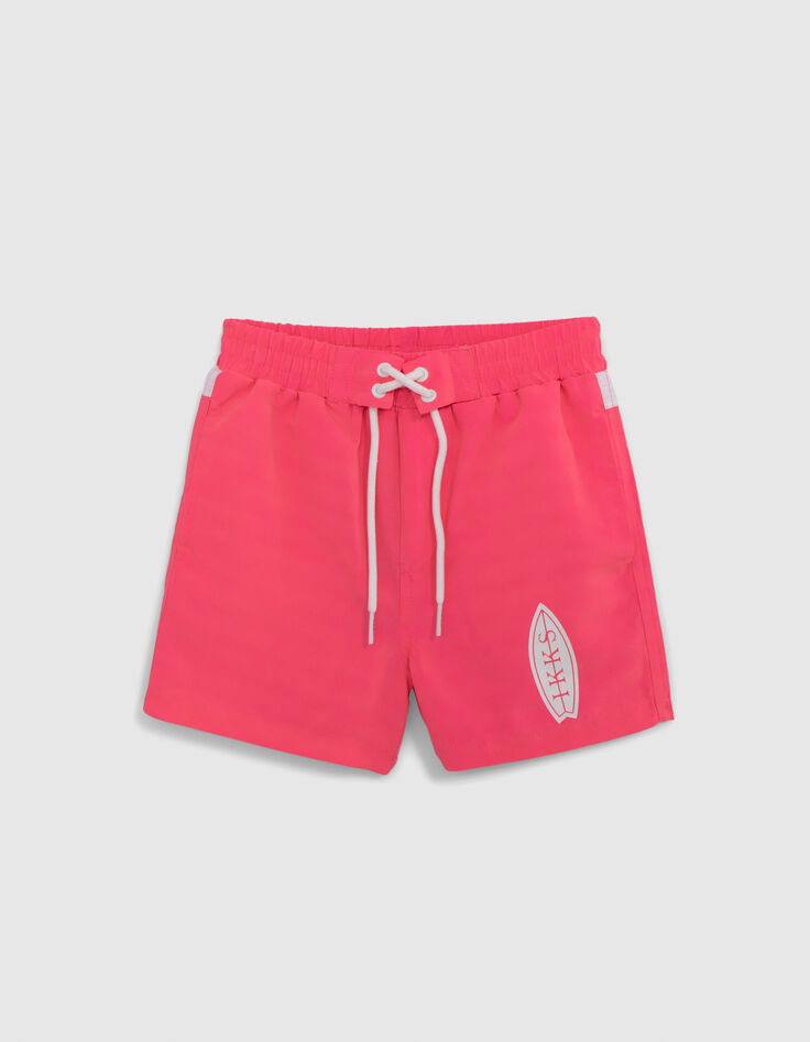 Rosa Badeshorts f&uuml;r Jungen mit Surf-Rock-Print-1