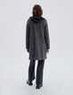 Zwarte jas loose pied-de-coq-motief Dames-3
