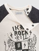 Cremeweißes Shirt mit Wappen für Babyjungen -6