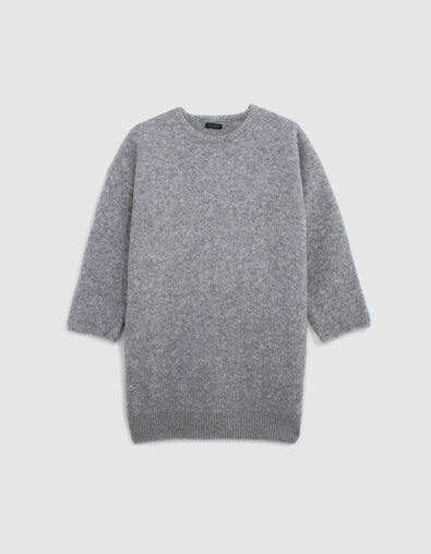 Robe pull gris tricot jacquard lurex fille - IKKS