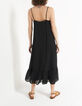 Langes schwarzes Kleid mit schmalen Trägern I.Code-2