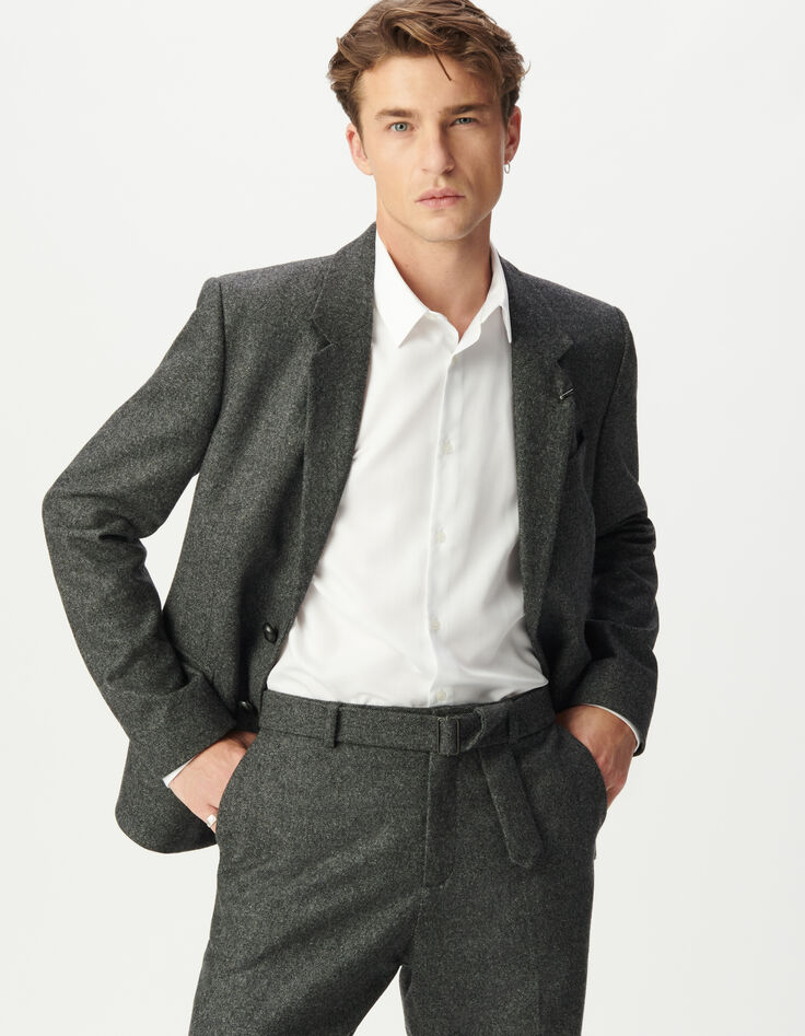 Men’s grey tweed-look suit jacket-1