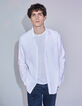Men’s white pure linen SLIM shirt-6