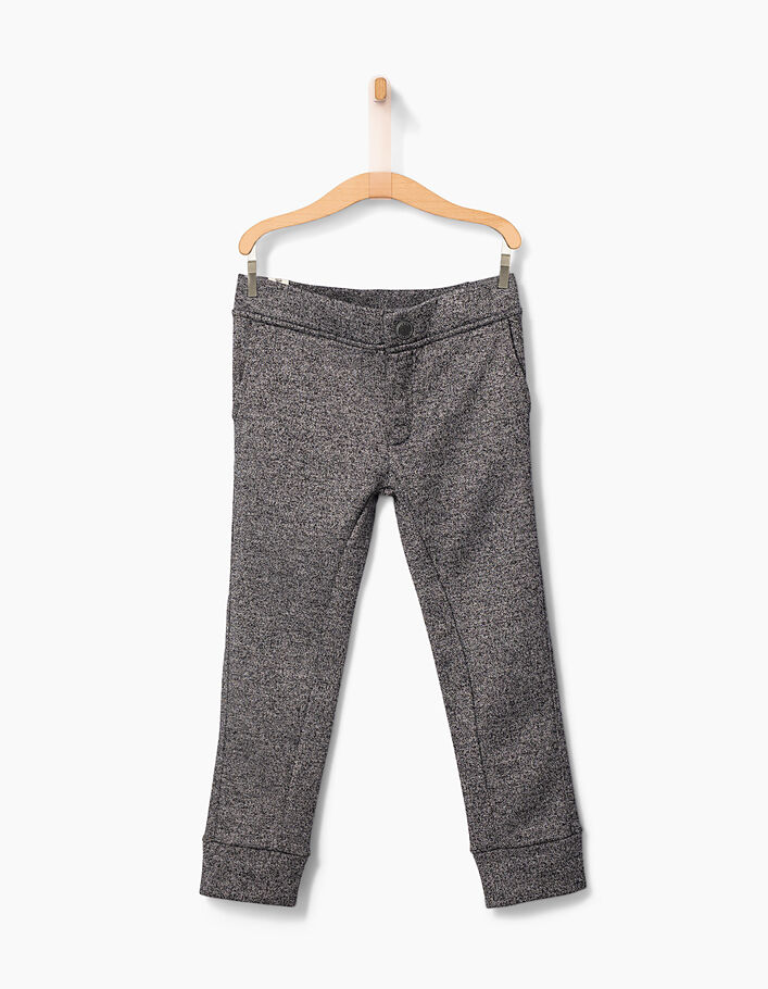 Pantalon gris chiné anthracite en molleton garçon - IKKS