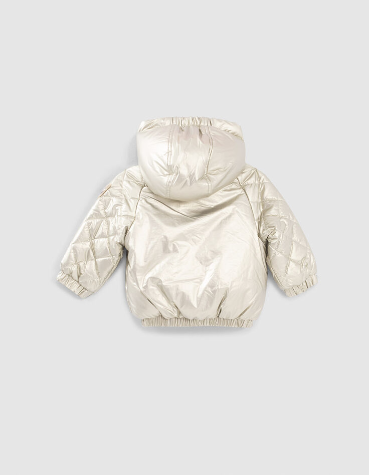 Doudoune champagne fourrée bébé fille-3 Doudoune champagne fourrée bébé fille-3