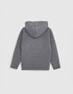 Pull gris tricot maxi badge éclair garçon-3