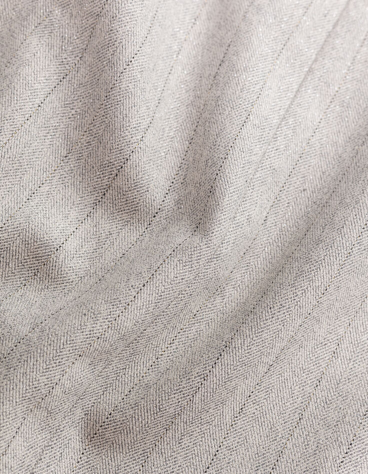 Gilet de costume sans manche gris motif rayures lurex Femme-8