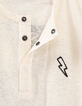 Ivoor T-shirt Tunesische kraag deep dye effect bio -4