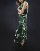 Pure Edition – Women’s green Jungle Vibe backless dress-1
