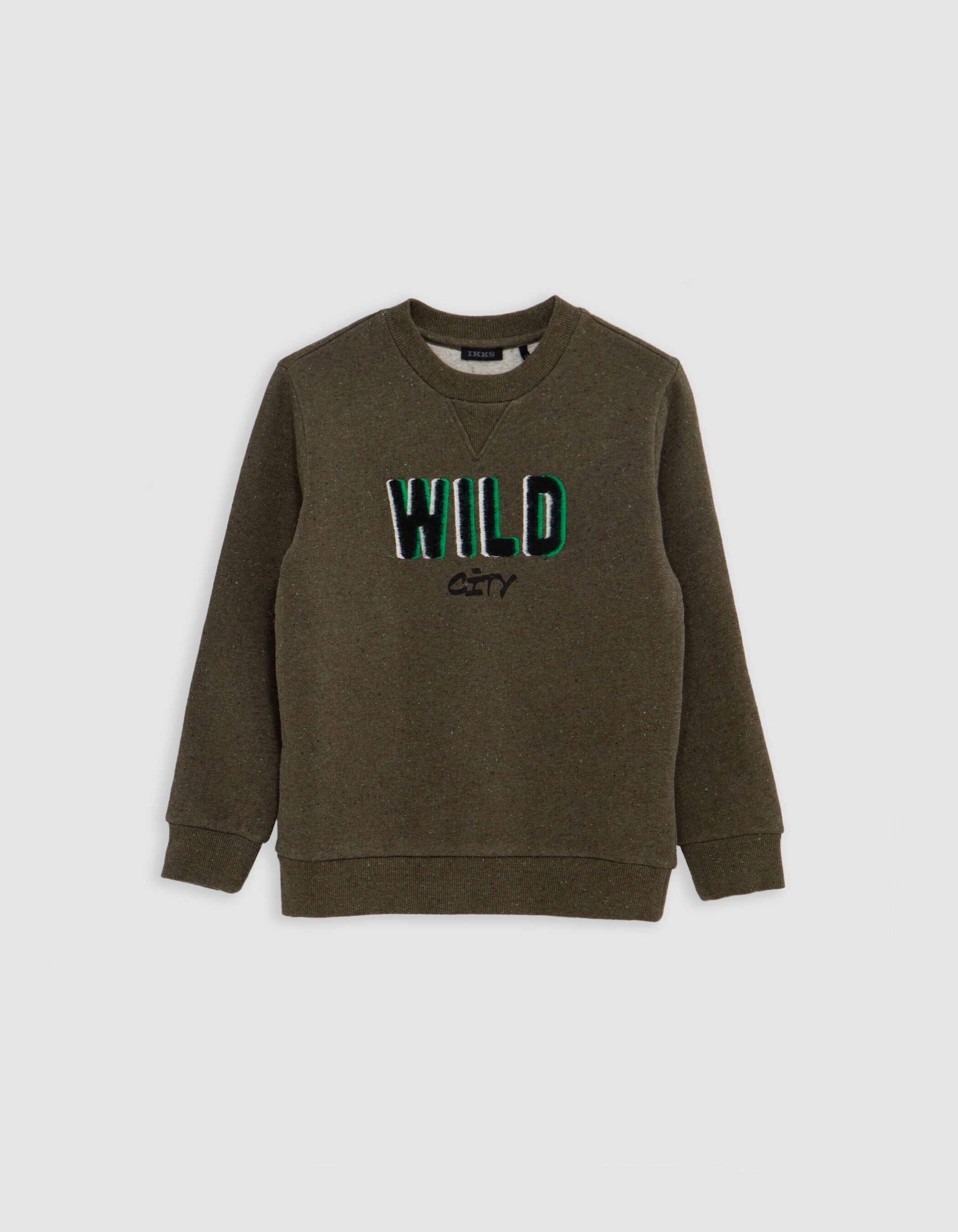 Sweat khaki typo punch needle effect boy IKKS